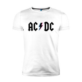 Мужская футболка премиум с принтом ACDC в Кировске, 92% хлопок, 8% лайкра | приталенный силуэт, круглый вырез ворота, длина до линии бедра, короткий рукав | acdc | rock | блюз рок | рок | рок группа | рок н ролл | хард рок | эйсидиси