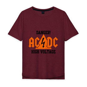 Мужская футболка хлопок Oversize с принтом ADCD high voltage в Кировске, 100% хлопок | свободный крой, круглый ворот, “спинка” длиннее передней части | acdc | rock | блюз рок | рок | рок группа | рок н ролл | хард рок | эйсидиси