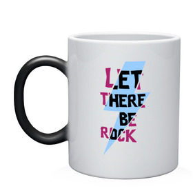 Кружка хамелеон с принтом Let there be rock в Кировске, керамика | меняет цвет при нагревании, емкость 330 мл | acdc | rock | блюз рок | рок | рок группа | рок н ролл | хард рок | эйсидиси