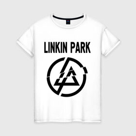 Женская футболка хлопок с принтом Linkin Park в Кировске, 100% хлопок | прямой крой, круглый вырез горловины, длина до линии бедер, слегка спущенное плечо | linkin park | rock | альтернативный метал | альтернативный рок | линкин парк | ню метал | рок | рэпкор | электроник рок