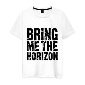Мужская футболка хлопок с принтом Bring me the horizon в Кировске, 100% хлопок | прямой крой, круглый вырез горловины, длина до линии бедер, слегка спущенное плечо. | bmth | bring me the horizon | hardcore | kubana 2014 | rock | дэткор | музыка | рок | рок группы