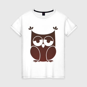 Женская футболка хлопок с принтом Совушка в Кировске, 100% хлопок | прямой крой, круглый вырез горловины, длина до линии бедер, слегка спущенное плечо | owl | животные | софа