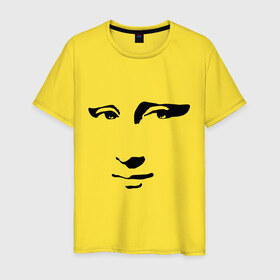 Мужская футболка хлопок с принтом Джаконда в Кировске, 100% хлопок | прямой крой, круглый вырез горловины, длина до линии бедер, слегка спущенное плечо. | джаконда | дицо | мона лиза | портрет