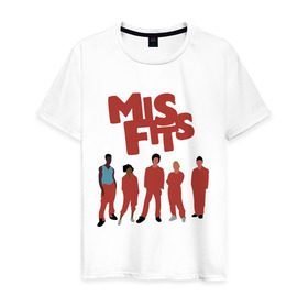 Мужская футболка хлопок с принтом Misfits в Кировске, 100% хлопок | прямой крой, круглый вырез горловины, длина до линии бедер, слегка спущенное плечо. | misfits