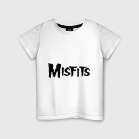 Детская футболка хлопок с принтом Misfits logo в Кировске, 100% хлопок | круглый вырез горловины, полуприлегающий силуэт, длина до линии бедер | misfits