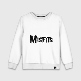 Детский свитшот хлопок с принтом Misfits logo в Кировске, 100% хлопок | круглый вырез горловины, эластичные манжеты, пояс и воротник | misfits