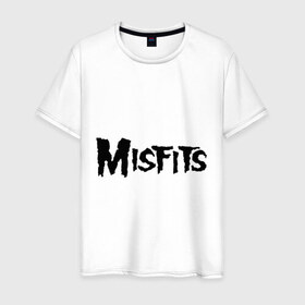 Мужская футболка хлопок с принтом Misfits logo в Кировске, 100% хлопок | прямой крой, круглый вырез горловины, длина до линии бедер, слегка спущенное плечо. | Тематика изображения на принте: misfits
