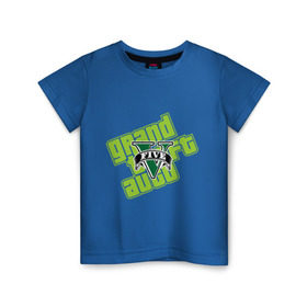 Детская футболка хлопок с принтом GTA five в Кировске, 100% хлопок | круглый вырез горловины, полуприлегающий силуэт, длина до линии бедер | five | grand theft auto | gta | gta 5 | logo | гта | гта пять | лого | логотип