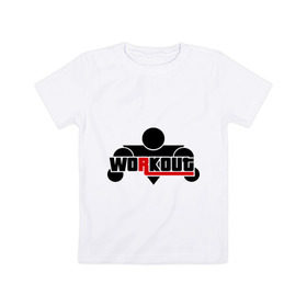 Детская футболка хлопок с принтом WorkOut GTA V Style в Кировске, 100% хлопок | круглый вырез горловины, полуприлегающий силуэт, длина до линии бедер | gta v | sport | workout | спорт