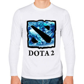 Мужской лонгслив хлопок с принтом Dota 2 logo blue в Кировске, 100% хлопок |  | Тематика изображения на принте: дота | компьютерные игры