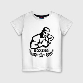 Детская футболка хлопок с принтом Boxing (бокс) в Кировске, 100% хлопок | круглый вырез горловины, полуприлегающий силуэт, длина до линии бедер | box | boxing | бокс | боксер | боксинг | спорт