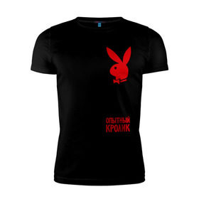 Мужская футболка премиум с принтом Ищу подопытного кролика в Кировске, 92% хлопок, 8% лайкра | приталенный силуэт, круглый вырез ворота, длина до линии бедра, короткий рукав | Тематика изображения на принте: playboy | опытный кролик | плэйбой
