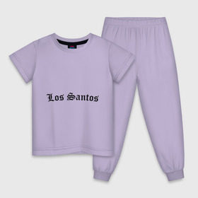 Детская пижама хлопок с принтом Los Santos в Кировске, 100% хлопок |  брюки и футболка прямого кроя, без карманов, на брюках мягкая резинка на поясе и по низу штанин
 | gta | los santos | гта | игры | лос сантос