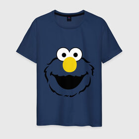 Мужская футболка хлопок с принтом Sesame Street Elmo Big Smile в Кировске, 100% хлопок | прямой крой, круглый вырез горловины, длина до линии бедер, слегка спущенное плечо. | cookie monster | elmo | sesame street | улица сезам