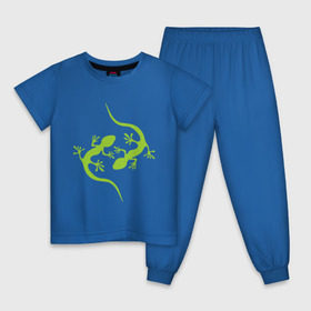 Детская пижама хлопок с принтом Ящерицы в Кировске, 100% хлопок |  брюки и футболка прямого кроя, без карманов, на брюках мягкая резинка на поясе и по низу штанин
 | зеленый | ящерки | ящеры