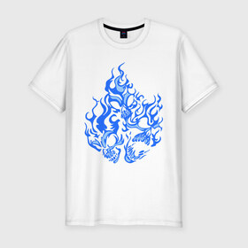 Мужская футболка премиум с принтом Дым в Кировске, 92% хлопок, 8% лайкра | приталенный силуэт, круглый вырез ворота, длина до линии бедра, короткий рукав | огонь | пламя | череп