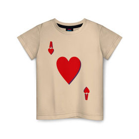 Детская футболка хлопок с принтом Червовый туз в Кировске, 100% хлопок | круглый вырез горловины, полуприлегающий силуэт, длина до линии бедер | игральные карты | карты | покер | туз | черви
