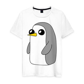 Мужская футболка хлопок с принтом Гантер в Кировске, 100% хлопок | прямой крой, круглый вырез горловины, длина до линии бедер, слегка спущенное плечо. | пингвин