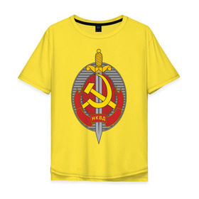 Мужская футболка хлопок Oversize с принтом НКВД в Кировске, 100% хлопок | свободный крой, круглый ворот, “спинка” длиннее передней части | нагрудный знак | символика ссср | ссср | эмблема