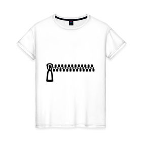 Женская футболка хлопок с принтом Молния - карман в Кировске, 100% хлопок | прямой крой, круглый вырез горловины, длина до линии бедер, слегка спущенное плечо | 