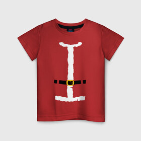 Детская футболка хлопок с принтом Костюм Деда Мороза в Кировске, 100% хлопок | круглый вырез горловины, полуприлегающий силуэт, длина до линии бедер | christmas | new year | дед мороз | новогодний | рождество