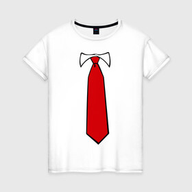 Женская футболка хлопок с принтом Галстук в Кировске, 100% хлопок | прямой крой, круглый вырез горловины, длина до линии бедер, слегка спущенное плечо | 
