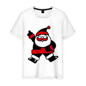 Мужская футболка хлопок с принтом Дед мороз в Кировске, 100% хлопок | прямой крой, круглый вырез горловины, длина до линии бедер, слегка спущенное плечо. | new year | santa | дед | дед мороз | клаус | мороз | новый год | санта | санта клаус