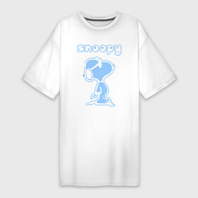 Платье-футболка хлопок с принтом Snoopy в Кировске,  |  | snoopy | мультфильм | снупи | снупи в очках | собака