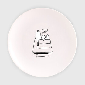 Тарелка с принтом Спящий Снупи в Кировске, фарфор | диаметр - 210 мм
диаметр для нанесения принта - 120 мм | snoopy | домик | мультфильм | снупи | собака | спящий снупи