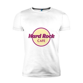 Мужская футболка премиум с принтом Hard rock в Кировске, 92% хлопок, 8% лайкра | приталенный силуэт, круглый вырез ворота, длина до линии бедра, короткий рукав | hard rock cafe | pock | музыка | рок | рок кафе