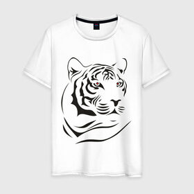 Мужская футболка хлопок с принтом тигр в Кировске, 100% хлопок | прямой крой, круглый вырез горловины, длина до линии бедер, слегка спущенное плечо. | tattoo | tiger | тату | тигр | узор