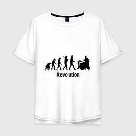 Мужская футболка хлопок Oversize с принтом Revolution в Кировске, 100% хлопок | свободный крой, круглый ворот, “спинка” длиннее передней части | i love rock | music | revolution | rock | skull | музыкантам | рок