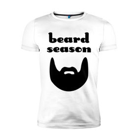 Мужская футболка премиум с принтом beard season в Кировске, 92% хлопок, 8% лайкра | приталенный силуэт, круглый вырез ворота, длина до линии бедра, короткий рукав | 