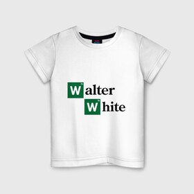 Детская футболка хлопок с принтом Walter White в Кировске, 100% хлопок | круглый вырез горловины, полуприлегающий силуэт, длина до линии бедер | Тематика изображения на принте: breaking bad | meth | walter | white | вайт | варить | во все тяжкие | мет | уолтер
