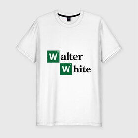 Мужская футболка премиум с принтом Walter White в Кировске, 92% хлопок, 8% лайкра | приталенный силуэт, круглый вырез ворота, длина до линии бедра, короткий рукав | breaking bad | meth | walter | white | вайт | варить | во все тяжкие | мет | уолтер