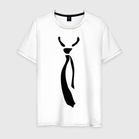 Мужская футболка хлопок с принтом Болтающийся галстук в Кировске, 100% хлопок | прямой крой, круглый вырез горловины, длина до линии бедер, слегка спущенное плечо. | Тематика изображения на принте: 