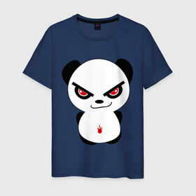 Мужская футболка хлопок с принтом Злая панда в Кировске, 100% хлопок | прямой крой, круглый вырез горловины, длина до линии бедер, слегка спущенное плечо. | панда