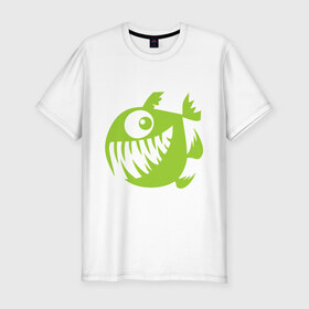 Мужская футболка премиум с принтом Рыба в Кировске, 92% хлопок, 8% лайкра | приталенный силуэт, круглый вырез ворота, длина до линии бедра, короткий рукав | пиранья | рыба | рыбеха | рыбина | рыбка