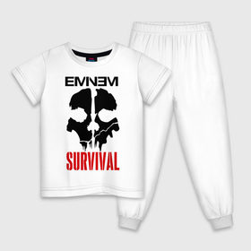 Детская пижама хлопок с принтом Eminem - Survival в Кировске, 100% хлопок |  брюки и футболка прямого кроя, без карманов, на брюках мягкая резинка на поясе и по низу штанин
 | Тематика изображения на принте: eminem   survival | gangsta | gansta | hip | hip hop | hop | media | rap | survival выживание | еп | рэп | рэпчина | хип | хип хоп | хоп | эминем