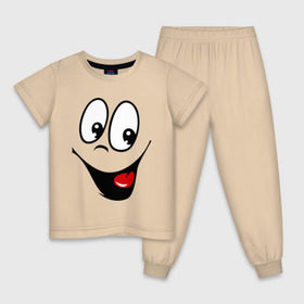 Детская пижама хлопок с принтом Заразительная улыбка в Кировске, 100% хлопок |  брюки и футболка прямого кроя, без карманов, на брюках мягкая резинка на поясе и по низу штанин
 | smile | заразительная улыбка | смайл | смайлик | смайлы | улыбка