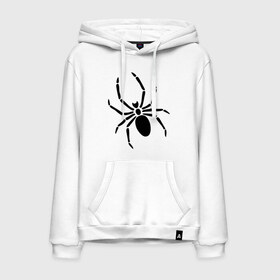 Мужская толстовка хлопок с принтом Страшный паук в Кировске, френч-терри, мягкий теплый начес внутри (100% хлопок) | карман-кенгуру, эластичные манжеты и нижняя кромка, капюшон с подкладом и шнурком | насекомые | паук | паук на спине | страшный паук | тарантул