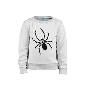 Детский свитшот хлопок с принтом Страшный паук в Кировске, 100% хлопок | круглый вырез горловины, эластичные манжеты, пояс и воротник | насекомые | паук | паук на спине | страшный паук | тарантул