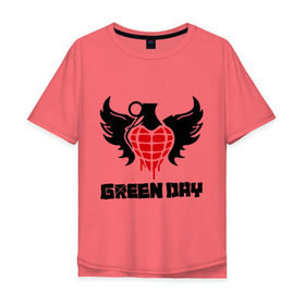 Мужская футболка хлопок Oversize с принтом Green Day Wings в Кировске, 100% хлопок | свободный крой, круглый ворот, “спинка” длиннее передней части | green day | green day wings | green day граната | heavy metal | metal | rock | trash metal | альтернатива | граната | грин дэй | квартет | метал | рок | рок группа | рок группы | трэш метал | хеви метал