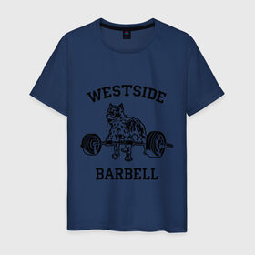 Мужская футболка хлопок с принтом Westside barbell в Кировске, 100% хлопок | прямой крой, круглый вырез горловины, длина до линии бедер, слегка спущенное плечо. | westside barbell | силовой спорт | спорт