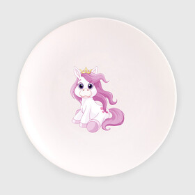Тарелка 3D с принтом Пони (маленькая принцесса) в Кировске, фарфор | диаметр - 210 мм
диаметр для нанесения принта - 120 мм | Тематика изображения на принте: корона | пони | розовая пони
