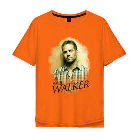 Мужская футболка хлопок Oversize с принтом Paul Walker в Кировске, 100% хлопок | свободный крой, круглый ворот, “спинка” длиннее передней части | paul walker | актер | пол уокер