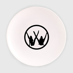 Тарелка 3D с принтом Две девушки значок в Кировске, фарфор | диаметр - 210 мм
диаметр для нанесения принта - 120 мм | девушки | логотип | фольксваген