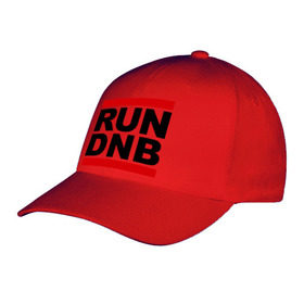 Бейсболка с принтом RUN DNB в Кировске, 100% хлопок | классический козырек, металлическая застежка-регулятор размера | dnb | run | run dnb | музыка | электронная