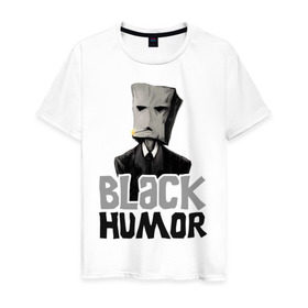 Мужская футболка хлопок с принтом Black Humor в Кировске, 100% хлопок | прямой крой, круглый вырез горловины, длина до линии бедер, слегка спущенное плечо. | black humor | чёрный юмор | юмор с примесью цинизма