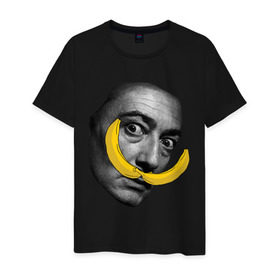 Мужская футболка хлопок с принтом Дали в Кировске, 100% хлопок | прямой крой, круглый вырез горловины, длина до линии бедер, слегка спущенное плечо. | банан